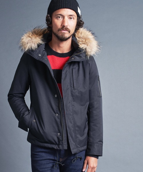 美品　定価５万円　マージンMagine　スタンドファーフード　モッズダウンコート 美品 定価5万円 マージンMagine スタンドファーフード モッズ