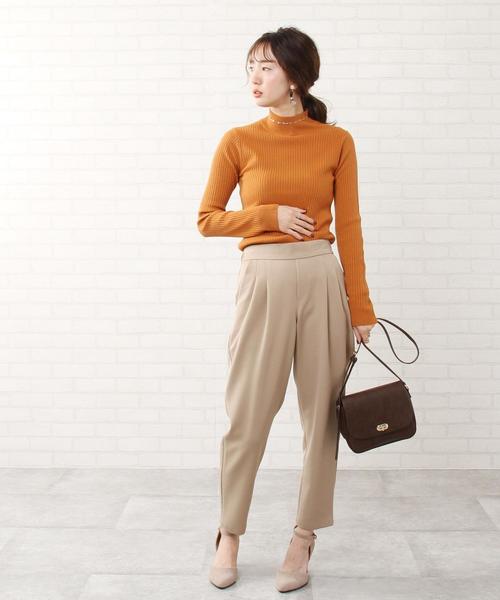 coen（コーエン）の「TRストレッチテーパードパンツ（ストレッチパンツ）（その他パンツ・レディース・ブラウン/ネイビー/ブラック/ベージュ・MEDIUM/SMALL/LARGE）」の12枚目の写真