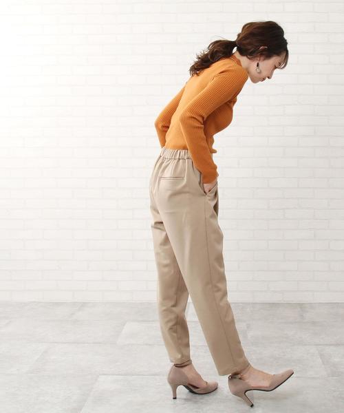 coen（コーエン）の「TRストレッチテーパードパンツ（ストレッチパンツ）（その他パンツ・レディース・ブラウン/ネイビー/ブラック/ベージュ・MEDIUM/SMALL/LARGE）」の11枚目の写真
