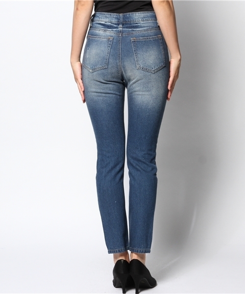 WEGO（ウィゴー）の「WEGO/ダメージボーイズデニムパンツ（デニムパンツ・レディース・インディゴブルー・LARGE/MEDIUM）」の3枚目の写真