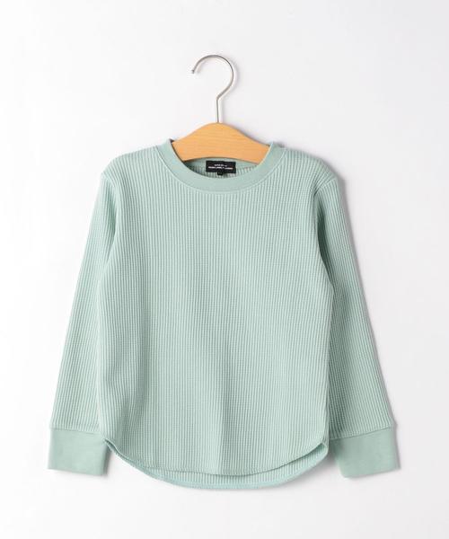 green label relaxing（グリーンレーベルリラクシング）の「【キッズ】〔吸水速乾〕ドライ　ワッフル プルオーバー ロングスリーブ（Tシャツ/カットソー・キッズ・ライトブルー/ライム/ネイビー/オフホワイト・105/135/125/115）」の2枚目の写真