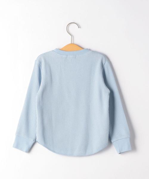 green label relaxing（グリーンレーベルリラクシング）の「【キッズ】〔吸水速乾〕ドライ　ワッフル プルオーバー ロングスリーブ（Tシャツ/カットソー・キッズ・ライトブルー/ライム/ネイビー/オフホワイト・105/135/125/115）」の6枚目の写真