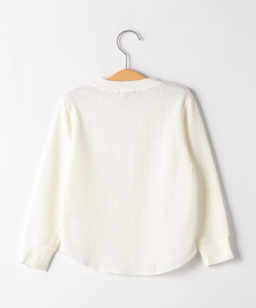 green label relaxing（グリーンレーベルリラクシング）の「【キッズ】〔吸水速乾〕ドライ　ワッフル プルオーバー ロングスリーブ（Tシャツ/カットソー・キッズ・ライトブルー/ライム/ネイビー/オフホワイト・105/135/125/115）」の5枚目の写真