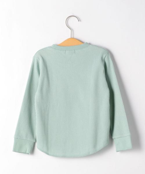 green label relaxing（グリーンレーベルリラクシング）の「【キッズ】〔吸水速乾〕ドライ　ワッフル プルオーバー ロングスリーブ（Tシャツ/カットソー・キッズ・ライトブルー/ライム/ネイビー/オフホワイト・105/135/125/115）」の10枚目の写真
