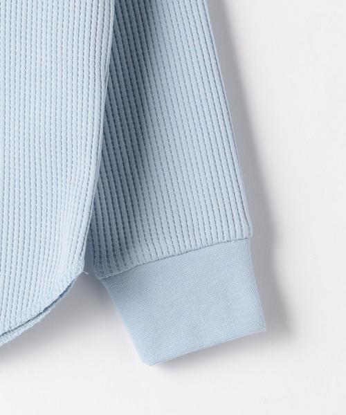 green label relaxing（グリーンレーベルリラクシング）の「【キッズ】〔吸水速乾〕ドライ　ワッフル プルオーバー ロングスリーブ（Tシャツ/カットソー・キッズ・ライトブルー/ライム/ネイビー/オフホワイト・105/135/125/115）」の7枚目の写真