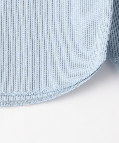 green label relaxing（グリーンレーベルリラクシング）の「【キッズ】〔吸水速乾〕ドライ　ワッフル プルオーバー ロングスリーブ（Tシャツ/カットソー・キッズ・ライトブルー/ライム/ネイビー/オフホワイト・105/135/125/115）」の18枚目の写真