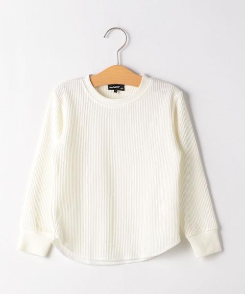 green label relaxing（グリーンレーベルリラクシング）の「【キッズ】〔吸水速乾〕ドライ　ワッフル プルオーバー ロングスリーブ（Tシャツ/カットソー・キッズ・ライトブルー/ライム/ネイビー/オフホワイト・105/135/125/115）」の13枚目の写真