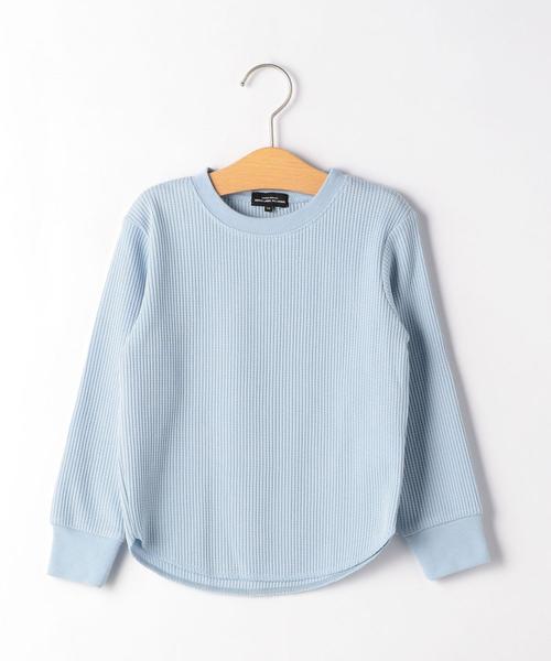 green label relaxing（グリーンレーベルリラクシング）の「【キッズ】〔吸水速乾〕ドライ　ワッフル プルオーバー ロングスリーブ（Tシャツ/カットソー・キッズ・ライトブルー/ライム/ネイビー/オフホワイト・105/135/125/115）」の12枚目の写真