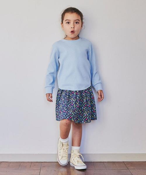 green label relaxing（グリーンレーベルリラクシング）の「【キッズ】〔吸水速乾〕ドライ　ワッフル プルオーバー ロングスリーブ（Tシャツ/カットソー・キッズ・ライトブルー/ライム/ネイビー/オフホワイト・105/135/125/115）」の11枚目の写真