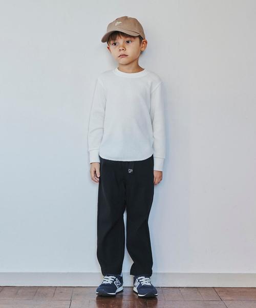 green label relaxing（グリーンレーベルリラクシング）の「【キッズ】〔吸水速乾〕ドライ　ワッフル プルオーバー ロングスリーブ（Tシャツ/カットソー・キッズ・ライトブルー/ライム/ネイビー/オフホワイト・105/135/125/115）」の20枚目の写真