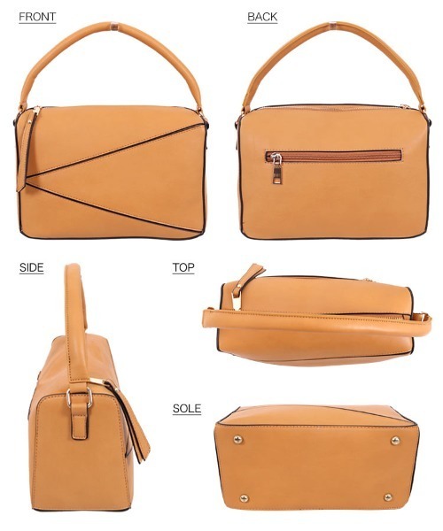 KOBE LETTUCE（コウベレタス）の「ストラップ付き2wayトライアングルパネルバッグ（ショルダーバッグ・レディース・チャコールグレー/アイボリー/イエロー系その他・FREE）」の10枚目の写真