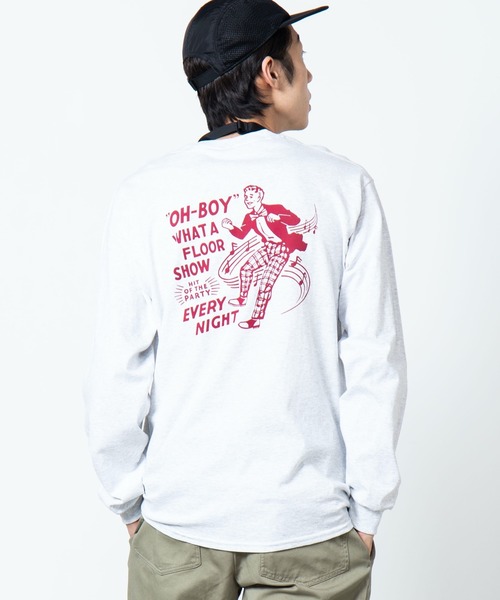 WEGO(ウィゴー)の「WEGO/レトログラフィックロンT(Tシャツ/カットソー・メンズ・ライトグレー/ホワイト/ホワイト系その他/アイボリー・SMALL/MEDIUM/LARGE)」の4枚目の写真