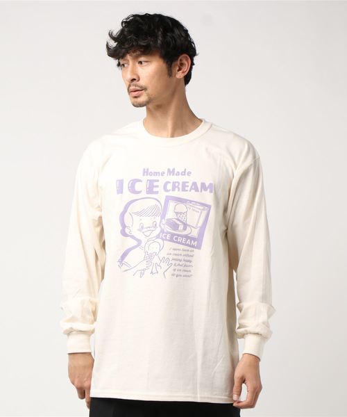 WEGO(ウィゴー)の「WEGO/レトログラフィックロンT(Tシャツ/カットソー・メンズ・ライトグレー/ホワイト/ホワイト系その他/アイボリー・SMALL/MEDIUM/LARGE)」の11枚目の写真