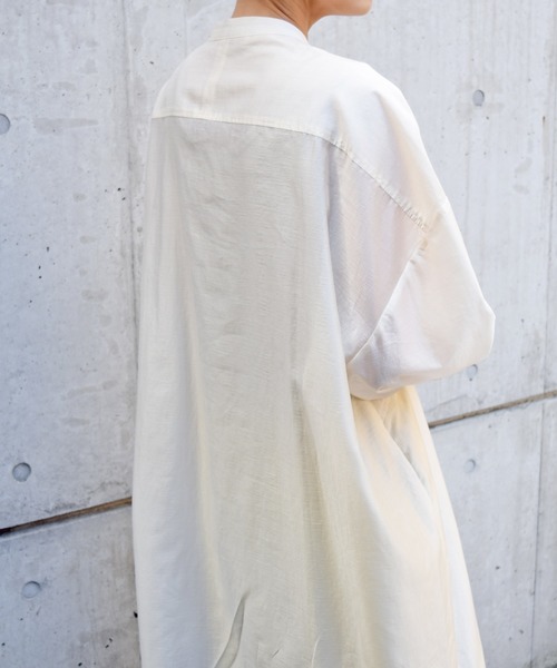 Marient（マリエント）の「シアースタンドカラーシャツワンピ（シャツワンピース・レディース・アイボリー/ラベンダー/ベージュ/ブラック/ネイビー・FREE）」の21枚目の写真