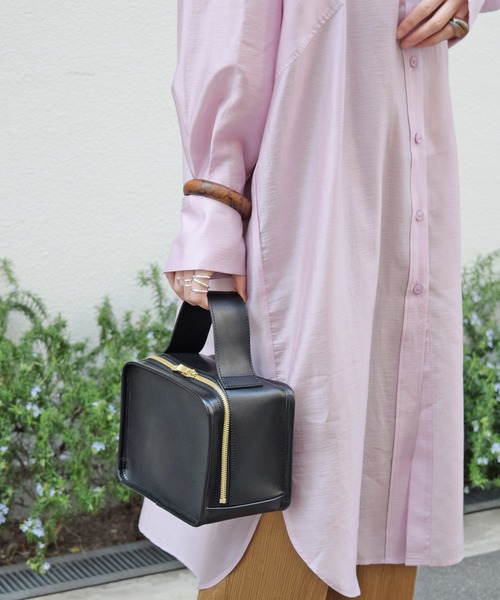 Marient（マリエント）の「シアースタンドカラーシャツワンピ（シャツワンピース・レディース・アイボリー/ラベンダー/ベージュ/ブラック/ネイビー・FREE）」の7枚目の写真