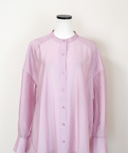 Marient（マリエント）の「シアースタンドカラーシャツワンピ（シャツワンピース・レディース・アイボリー/ラベンダー/ベージュ/ブラック/ネイビー・FREE）」の10枚目の写真