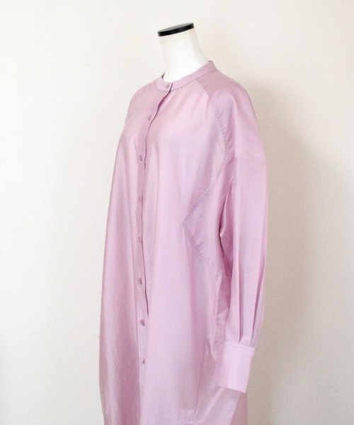 Marient（マリエント）の「シアースタンドカラーシャツワンピ（シャツワンピース・レディース・アイボリー/ラベンダー/ベージュ/ブラック/ネイビー・FREE）」の12枚目の写真