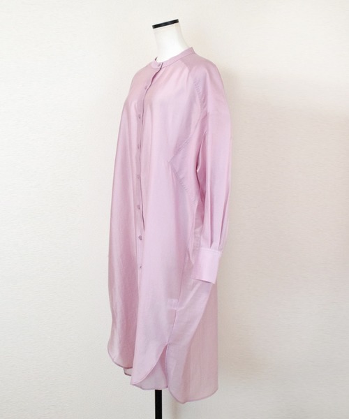 Marient（マリエント）の「シアースタンドカラーシャツワンピ（シャツワンピース・レディース・アイボリー/ラベンダー/ベージュ/ブラック/ネイビー・FREE）」の13枚目の写真