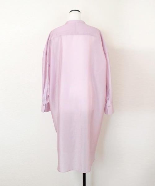 Marient（マリエント）の「シアースタンドカラーシャツワンピ（シャツワンピース・レディース・アイボリー/ラベンダー/ベージュ/ブラック/ネイビー・FREE）」の14枚目の写真