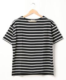 KOBE LETTUCE | ［ノーマル/パネル］ボーダー柄・無地シンプルカットソーチュニック　オーバーサイズTシャツ　半袖(Tシャツ/カットソー)