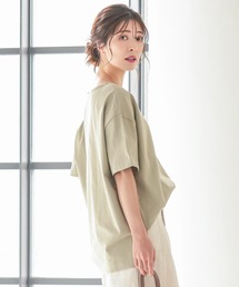 コットン100％ボーダーシンプルカットソーオーバーサイズ半袖Tシャツ