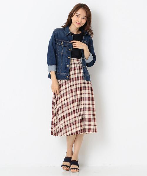 ANY SIS(エニィスィス)の「【洗える】オータムカラーチェックシフォン スカート(スカート・レディース・ダークブラウン系2/アイボリー系2/ネイビー系2・1/2/3)」の4枚目の写真