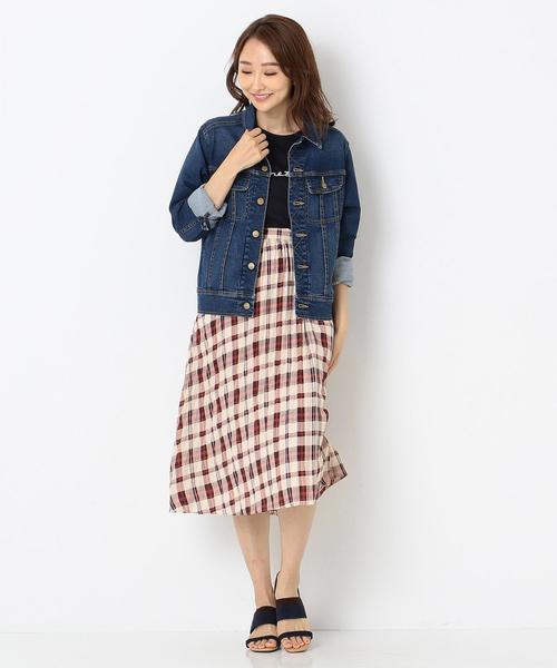 ANY SIS(エニィスィス)の「【洗える】オータムカラーチェックシフォン スカート(スカート・レディース・ダークブラウン系2/アイボリー系2/ネイビー系2・1/2/3)」の5枚目の写真