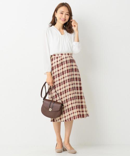 ANY SIS(エニィスィス)の「【洗える】オータムカラーチェックシフォン スカート(スカート・レディース・ダークブラウン系2/アイボリー系2/ネイビー系2・1/2/3)」の6枚目の写真