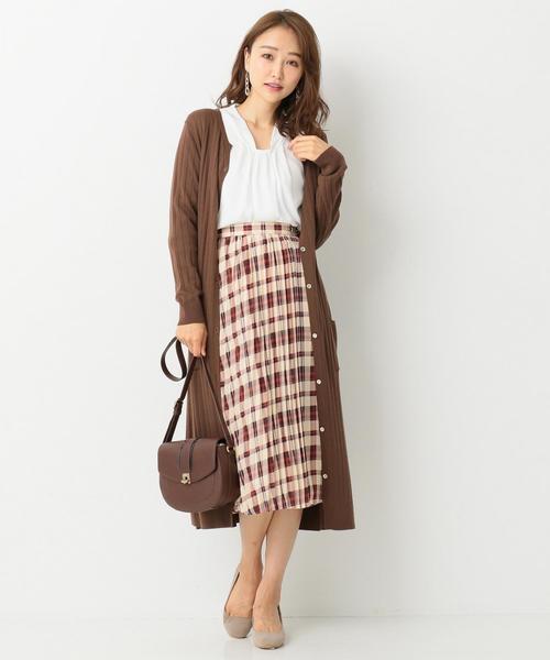 ANY SIS(エニィスィス)の「【洗える】オータムカラーチェックシフォン スカート(スカート・レディース・ダークブラウン系2/アイボリー系2/ネイビー系2・1/2/3)」の9枚目の写真