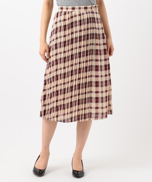 ANY SIS(エニィスィス)の「【洗える】オータムカラーチェックシフォン スカート(スカート・レディース・ダークブラウン系2/アイボリー系2/ネイビー系2・1/2/3)」の10枚目の写真