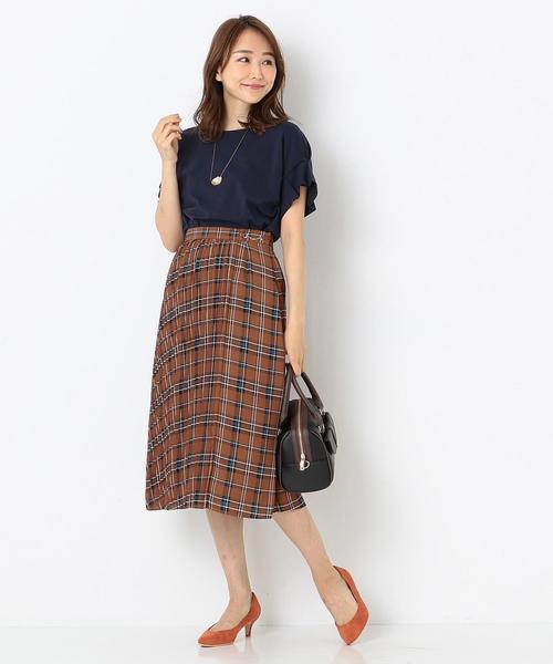ANY SIS(エニィスィス)の「【洗える】オータムカラーチェックシフォン スカート(スカート・レディース・ダークブラウン系2/アイボリー系2/ネイビー系2・1/2/3)」の20枚目の写真