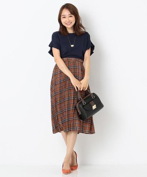 ANY SIS(エニィスィス)の「【洗える】オータムカラーチェックシフォン スカート(スカート・レディース・ダークブラウン系2/アイボリー系2/ネイビー系2・1/2/3)」の21枚目の写真