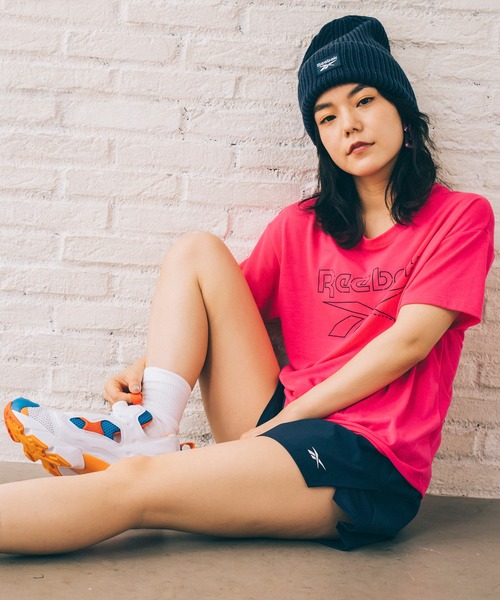 Reebok（リーボック）の「ワークアウト レディ スプレミアム スリム フィット ビッグ ロゴ Tシャツ [Workout Ready Supremium Slim Fit Big Logo Tee]（Tシャツ/カットソー・レディース・ブラック/ピンク・SMALL/MEDIUM/LARGE/X-LARGE）」の7枚目の写真