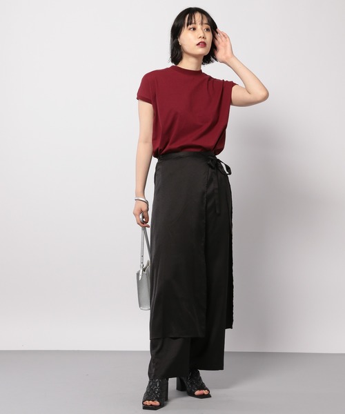 PAGEBOY（ページボーイ）の「サテンジャガードレイヤードパンツ（その他パンツ・レディース・ブラック/グレイッシュベージュ・FREE）」の3枚目の写真