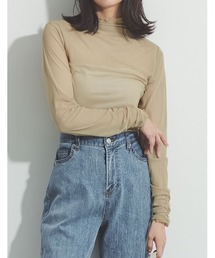 Re:EDIT | [2020A/W PRE ORDER]パワーメッシュシアーボトルネックカットソー(Tシャツ/カットソー)
