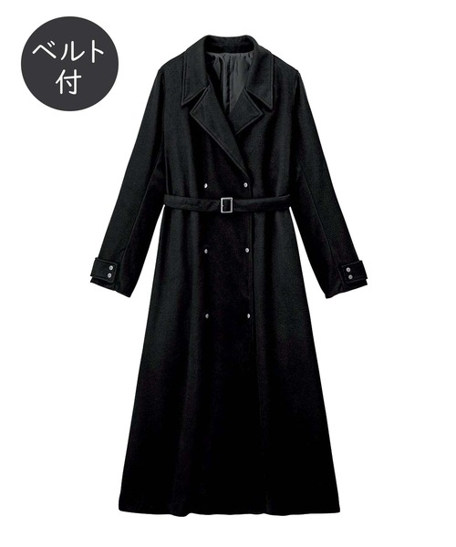 GeeRA(ジーラ)の「ベルト付フレアーロングコート(その他アウター・レディース・ブラック・X-LARGE/MEDIUM/LARGE)」の5枚目の写真