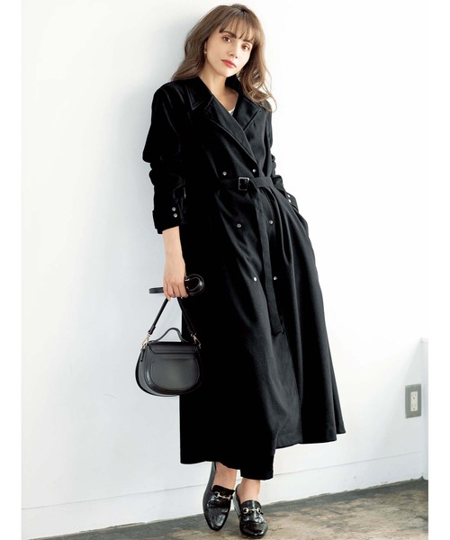 GeeRA(ジーラ)の「ベルト付フレアーロングコート(その他アウター・レディース・ブラック・X-LARGE/MEDIUM/LARGE)」の2枚目の写真