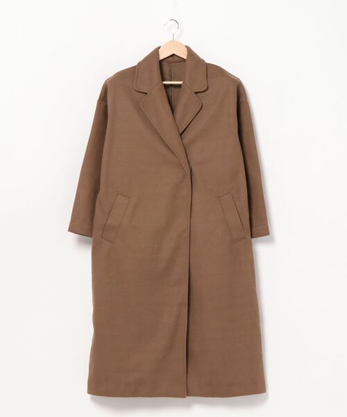 STYLEBLOCK(スタイルブロック)の「フェイクウールオーバーサイズコート(チェスターコート・レディース・グリーン/グレイッシュベージュ/ブラック/ライトグレー/アイボリー・M)」の4枚目の写真