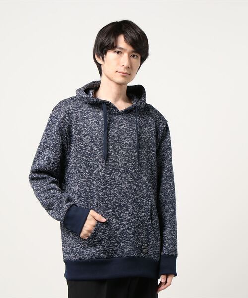 MARUKAWA(マルカワ)の「ニットフリース スウェットプルパーカー/フーディー/トレーナー/大きいサイズ(パーカー・メンズ・チャコール/カモフラージュ/グレー/ネイビー/ブラック・3L/4L/5L)」の4枚目の写真