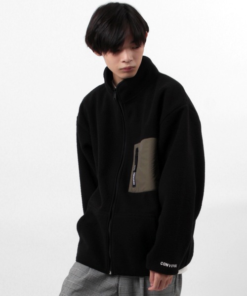 CONVERSE（コンバース）の「【CONVERSE/コンバース】オーバーサイズ  WIND STOP ３LAYER シープボアスタンドジャケット/ブルゾン（ブルゾン・メンズ・ブラック/オフホワイト/ベージュ・XL/M/L）」の7枚目の写真