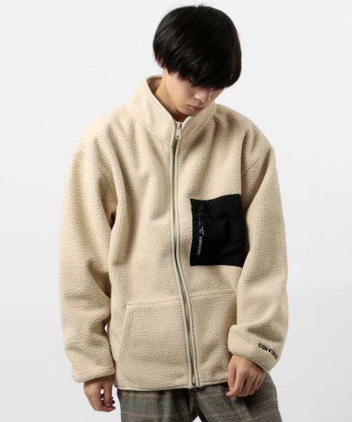 CONVERSE（コンバース）の「【CONVERSE/コンバース】オーバーサイズ  WIND STOP ３LAYER シープボアスタンドジャケット/ブルゾン（ブルゾン・メンズ・ブラック/オフホワイト/ベージュ・XL/M/L）」の5枚目の写真