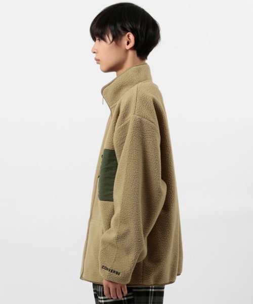 CONVERSE（コンバース）の「【CONVERSE/コンバース】オーバーサイズ  WIND STOP ３LAYER シープボアスタンドジャケット/ブルゾン（ブルゾン・メンズ・ブラック/オフホワイト/ベージュ・XL/M/L）」の9枚目の写真