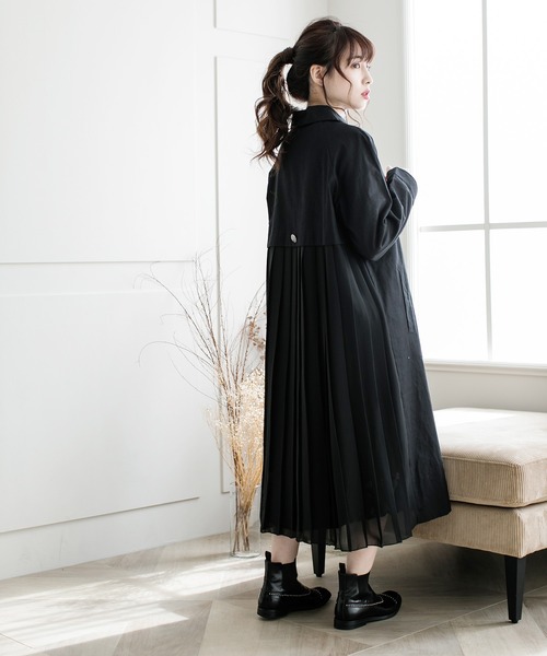 is scolar コート iS ScoLar（イズスカラー）の「蝶襟ツイル×シフォンコート