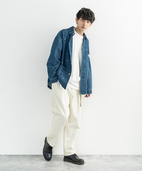 KRIFF MAYER(クリフメイヤー)の「KRIFF MAYER LAID BACK ビッグシルエット ペインター デニム カバーオール(カバーオール・メンズ・ダークブルー/ライトブルー・M/L/XL)」の4枚目の写真