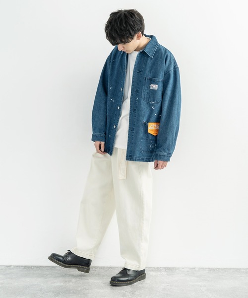 KRIFF MAYER(クリフメイヤー)の「KRIFF MAYER LAID BACK ビッグシルエット ペインター デニム カバーオール(カバーオール・メンズ・ダークブルー/ライトブルー・M/L/XL)」の5枚目の写真