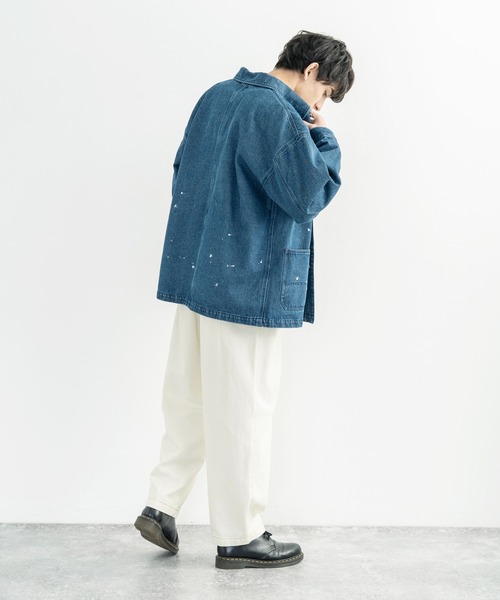 KRIFF MAYER(クリフメイヤー)の「KRIFF MAYER LAID BACK ビッグシルエット ペインター デニム カバーオール(カバーオール・メンズ・ダークブルー/ライトブルー・M/L/XL)」の6枚目の写真