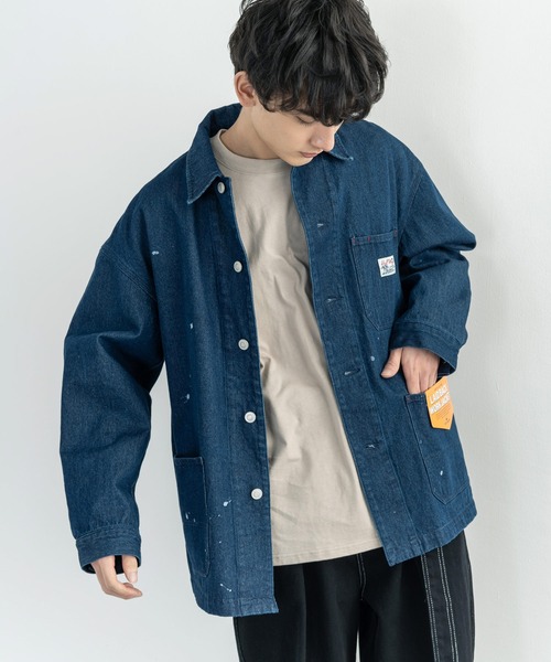 KRIFF MAYER(クリフメイヤー)の「KRIFF MAYER LAID BACK ビッグシルエット ペインター デニム カバーオール(カバーオール・メンズ・ダークブルー/ライトブルー・M/L/XL)」の11枚目の写真
