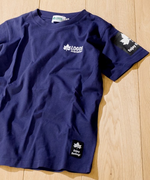 LOGOS（ロゴス）の「【30】〔ＬＯＧＯＳ/ロゴス〕天竺ロゴ刺繍Tシャツ 半袖（Tシャツ/カットソー・キッズ・ブラック/ネイビー/ホワイト・130/150/160/140）」の3枚目の写真