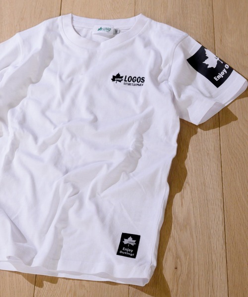LOGOS（ロゴス）の「【30】〔ＬＯＧＯＳ/ロゴス〕天竺ロゴ刺繍Tシャツ 半袖（Tシャツ/カットソー・キッズ・ブラック/ネイビー/ホワイト・130/150/160/140）」の12枚目の写真