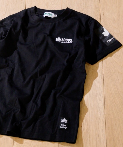 LOGOS（ロゴス）の「【30】〔ＬＯＧＯＳ/ロゴス〕天竺ロゴ刺繍Tシャツ 半袖（Tシャツ/カットソー・キッズ・ブラック/ネイビー/ホワイト・130/150/160/140）」の9枚目の写真